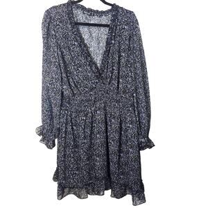 Nasty Gal Floral Wrap Mini Dress Plus Size 20 2X Ruffle Long Sleeve Ditsy Boho